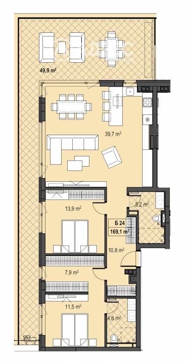 Тристаен апартамент, София, Бояна, 674471, Снимка 1