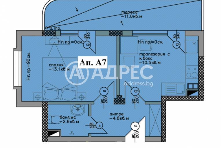 Двустаен апартамент, Черноморец, 629473, Снимка 1