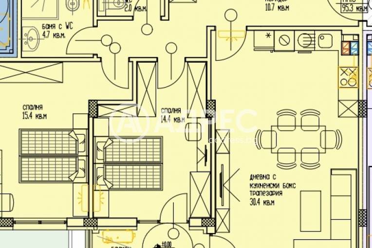 Тристаен апартамент, Варна, м-ст Акчелар, 683475, Снимка 4