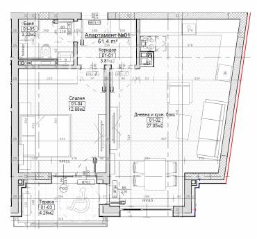Двустаен апартамент, София, Левски, 685483, Снимка 1