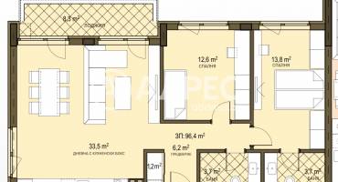 Тристаен апартамент, София, Овча купел 2, 686484, Снимка 2