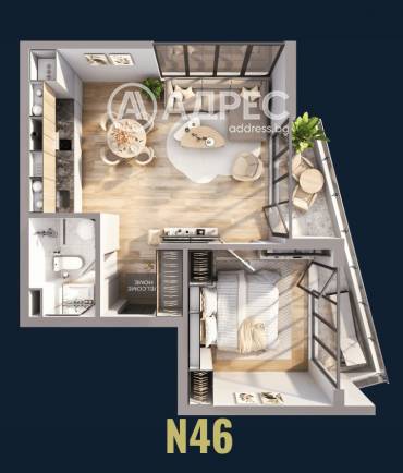 Двустаен апартамент, Слънчев бряг, Стария Възел, 688484, Снимка 1