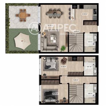 Тристаен апартамент, София, Полигона, 657485, Снимка 1