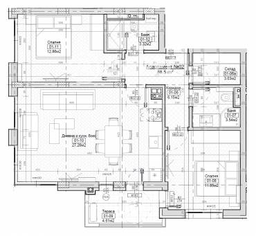 Тристаен апартамент, София, Левски, 685485, Снимка 1