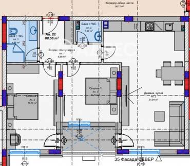 Тристаен апартамент, Стара Загора, МОЛ Галерия, 646487, Снимка 1