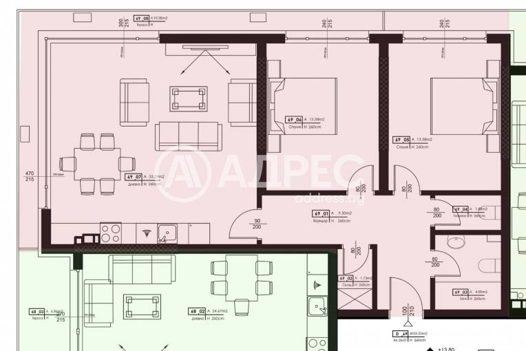 Тристаен апартамент, Пловдив, Кършияка, 669487, Снимка 1