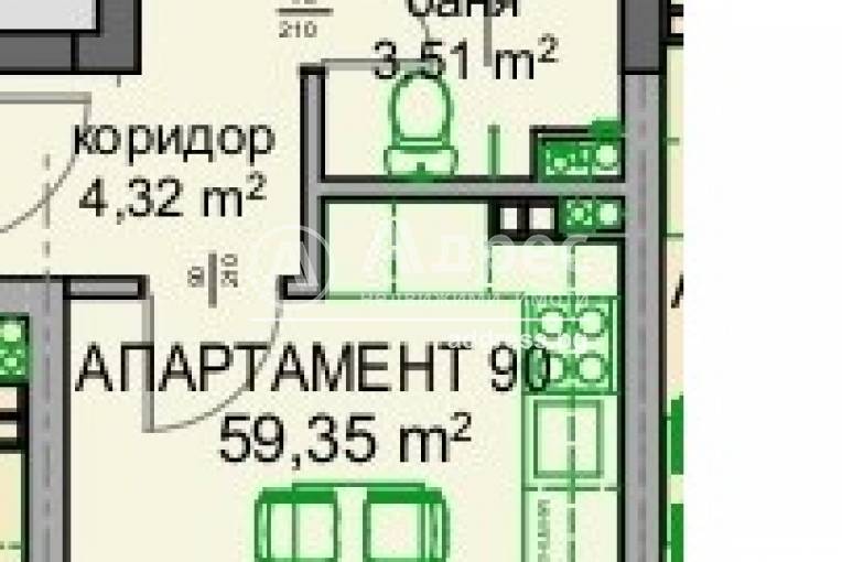 Двустаен апартамент, Бургас, Славейков, 572490, Снимка 1