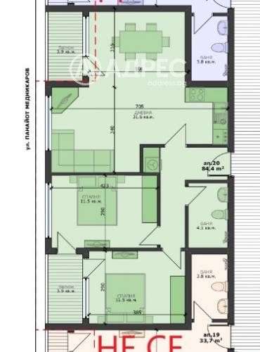 Тристаен апартамент, Варна, Погребите, 668493, Снимка 1