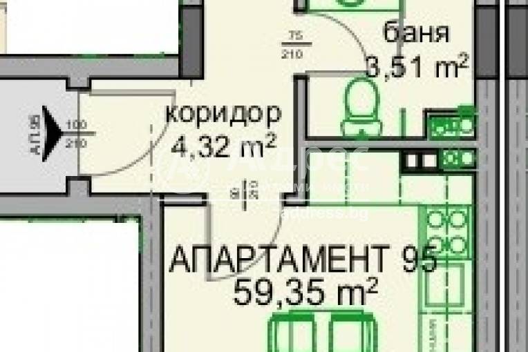 Двустаен апартамент, Бургас, Славейков, 572495, Снимка 1