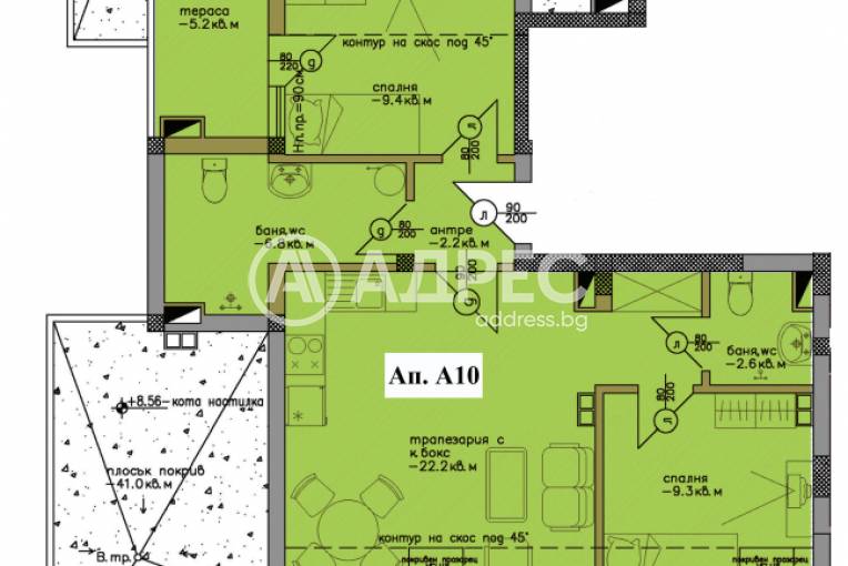 Тристаен апартамент, Черноморец, 629495, Снимка 1