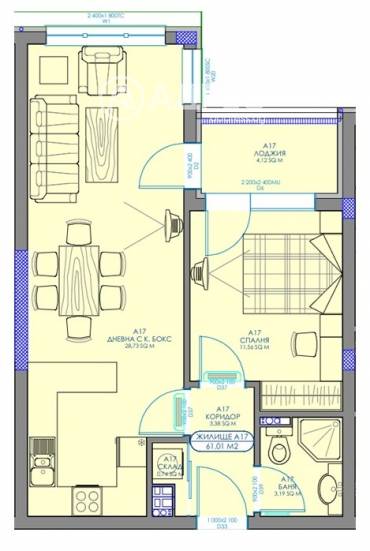Двустаен апартамент, София, Обеля 2, 684497, Снимка 1