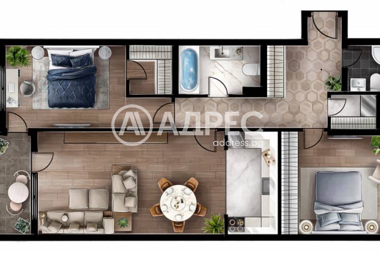 Тристаен апартамент, София, Люлин 5, 586501, Снимка 3