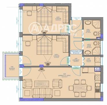 Тристаен апартамент, София, Обеля 2, 684501, Снимка 1
