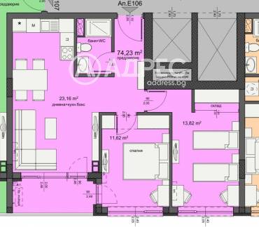 Тристаен апартамент, Бургас, Изгрев, 675504, Снимка 1