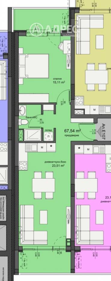 Двустаен апартамент, Бургас, Изгрев, 675506, Снимка 1