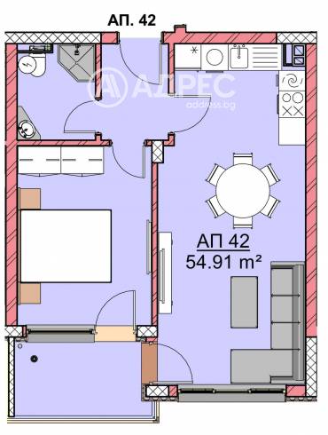 Двустаен апартамент, Варна, Владислав Варненчик, 667507, Снимка 1