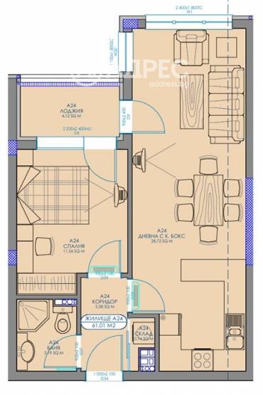 Двустаен апартамент, София, Обеля 2, 684507, Снимка 1