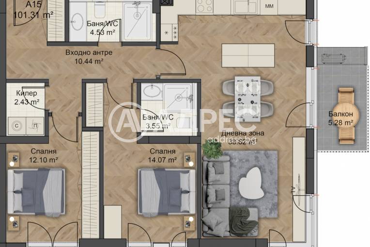 Тристаен апартамент, Пловдив, Остромила, 676511, Снимка 1