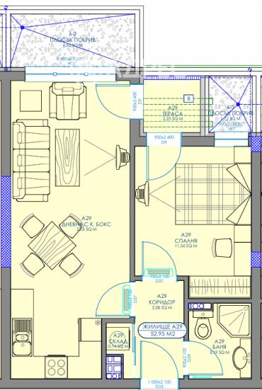 Двустаен апартамент, София, Обеля 2, 684512, Снимка 1