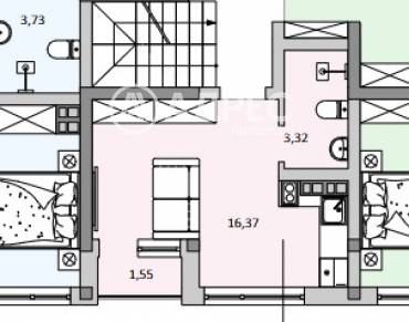 Едностаен апартамент, Варна, м-ст Акчелар, 652515, Снимка 1