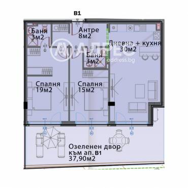 Тристаен апартамент, София, Модерно предградие, 662516, Снимка 1