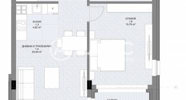 Двустаен апартамент, София, Овча купел, 671518, Снимка 2