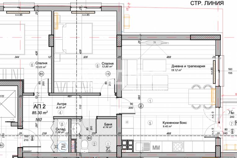 Тристаен апартамент, София, Гео Милев, 678519, Снимка 2