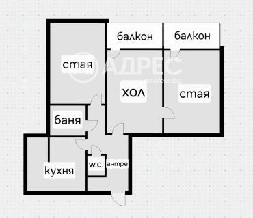 Тристаен апартамент, София, Орландовци, 702521, Снимка 1