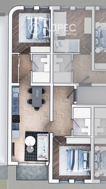 Тристаен апартамент, София, Зона Б 19, 651522, Снимка 1