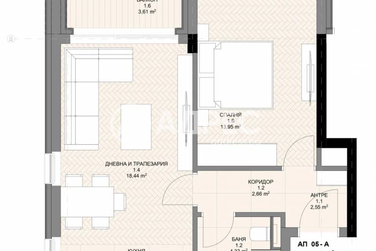 Двустаен апартамент, София, Овча купел, 671524, Снимка 2