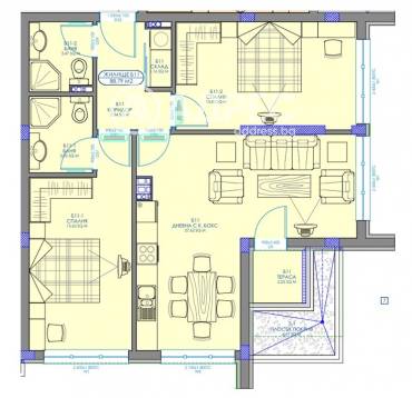 Тристаен апартамент, София, Обеля 2, 684526, Снимка 1