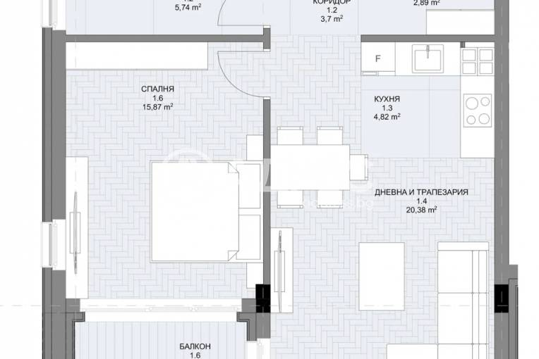 Двустаен апартамент, София, Овча купел, 671527, Снимка 2