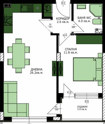 Двустаен апартамент, Варна, Кайсиева градина, 661530, Снимка 1