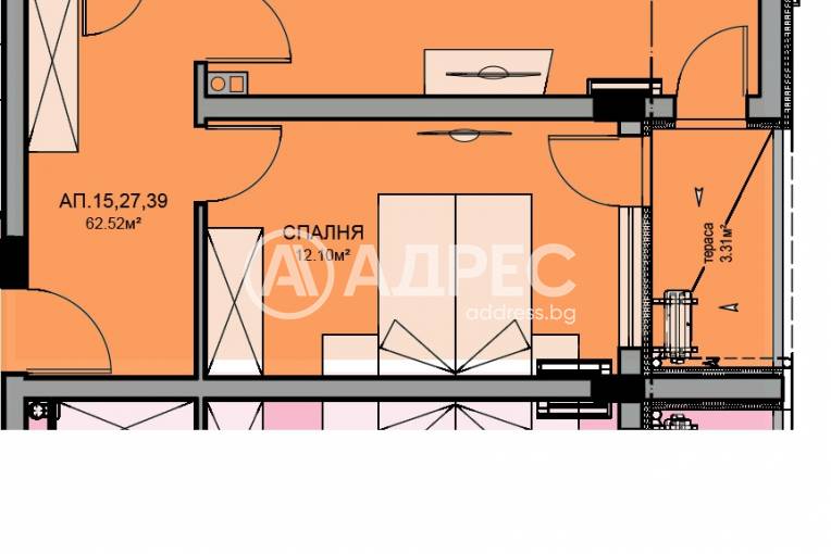 Двустаен апартамент, Бургас, Меден рудник - зона В, 619532, Снимка 1