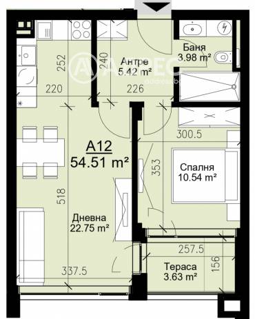 Двустаен апартамент, Варна, Бриз, 630533, Снимка 1