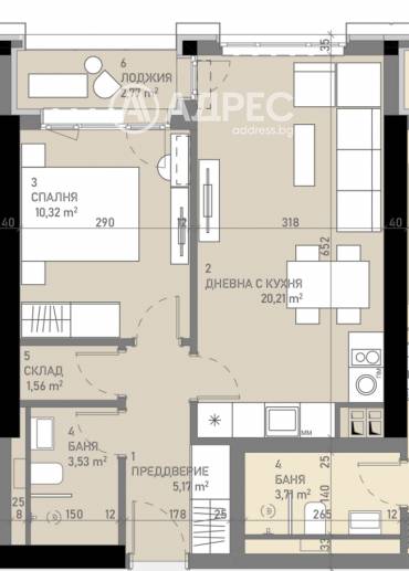 Двустаен апартамент, София, Банишора, 687533, Снимка 1