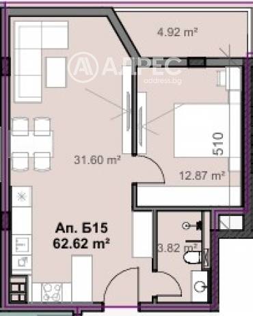 Двустаен апартамент, София, Свобода, 681534, Снимка 1