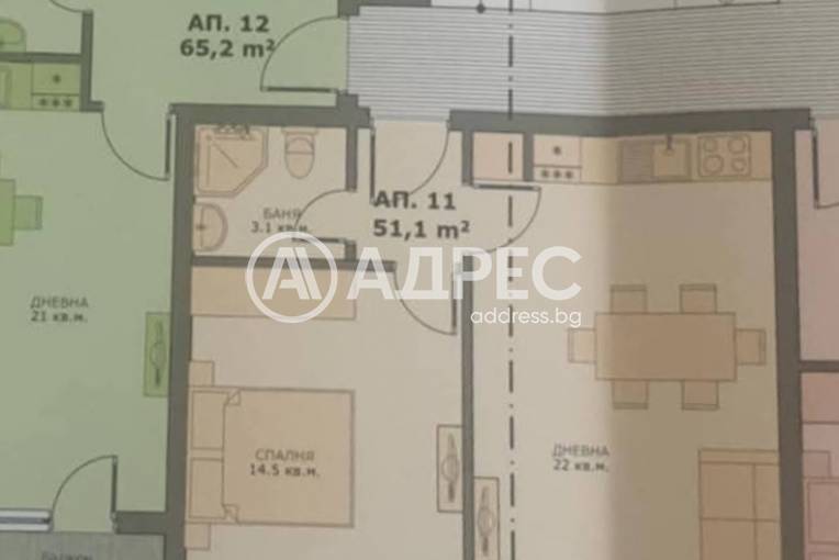 Двустаен апартамент, Варна, Левски, 700534, Снимка 1
