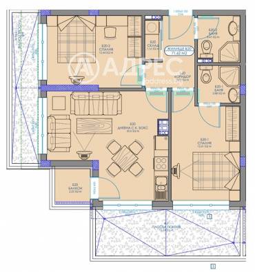 Тристаен апартамент, София, Обеля 2, 684535, Снимка 1