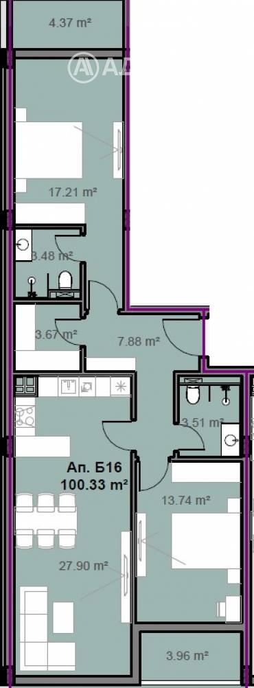 Тристаен апартамент, София, Свобода, 681536, Снимка 1