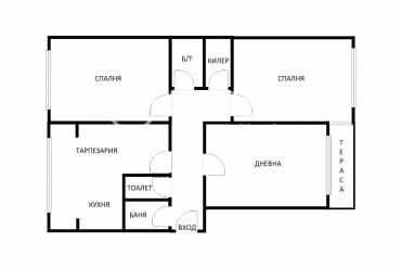 Тристаен апартамент, Варна, Лятно кино Тракия, 673541, Снимка 1