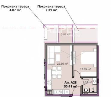 Двустаен апартамент, София, Свобода, 681542, Снимка 1