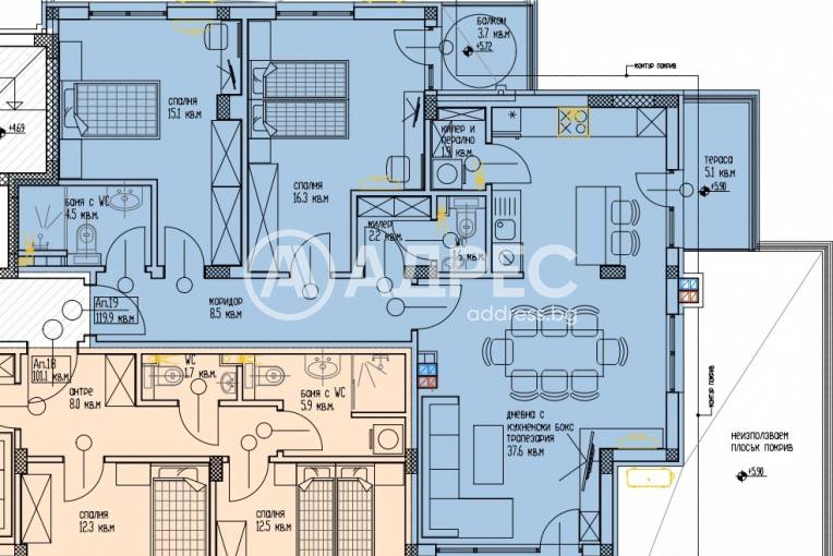 Тристаен апартамент, Варна, м-ст Акчелар, 683544, Снимка 4