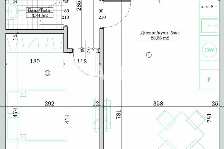 Двустаен апартамент, Варна, Кайсиева градина, 687544, Снимка 2