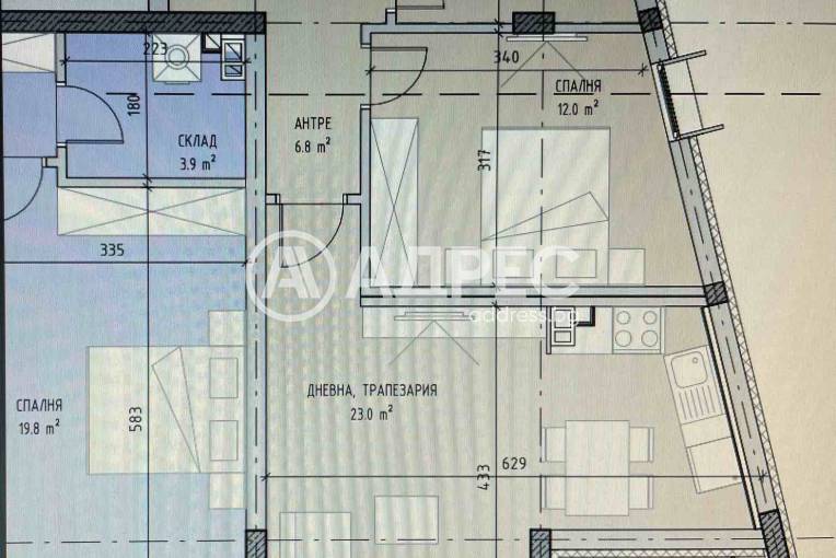 Двустаен апартамент, София, Малинова Долина, 655545, Снимка 2