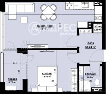 Двустаен апартамент, Бургас, Хоризонт, 664545, Снимка 1