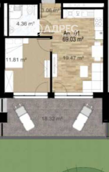 Двустаен апартамент, София, Зона Б 5, 696545, Снимка 1