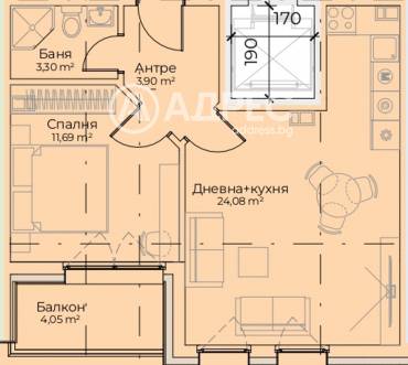 Двустаен апартамент, София, Симеоново, 694547, Снимка 1