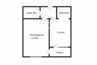 Двустаен апартамент, Бургас, Меден рудник - зона А, 689548, Снимка 1