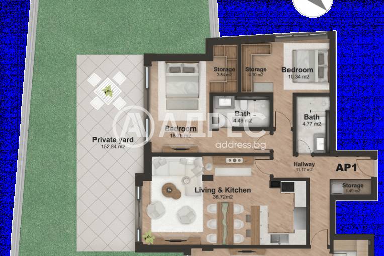 Многостаен апартамент, София, Лозенец, 656552, Снимка 3